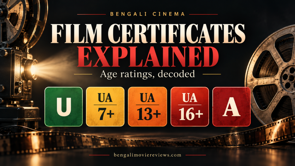 Bengali Movie Certificates Explained: UA 7+, UA 13+, UA 16+ and A, With DeSu7 and Emperor vs Sarat Chandra