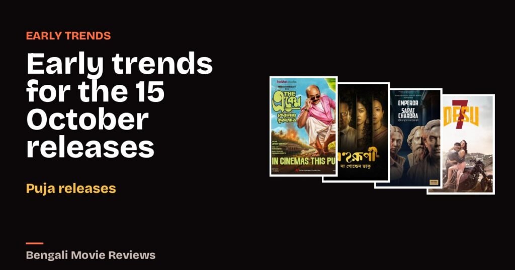 Early trends for the 15 October releases: The Eken leads, Bohurupi and Emperor too close to call